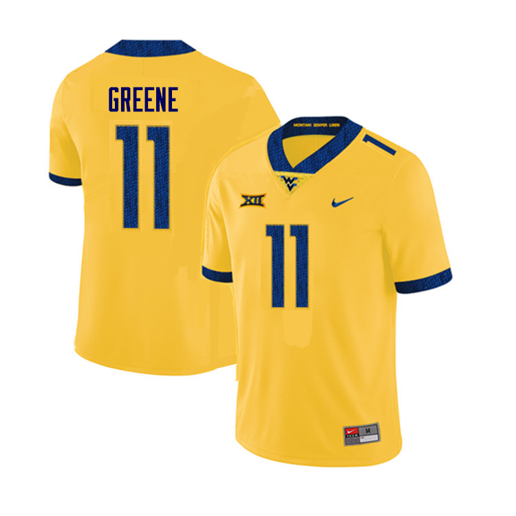 NCAA Men's Garrett Greene West Virginia Mountaineers Yellow #11 Nike Stitched Football College Authentic Jersey US23F14RE